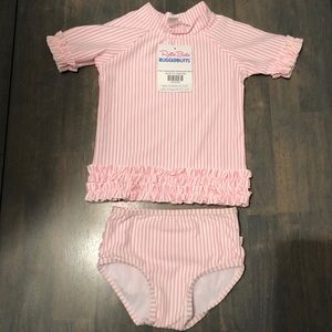 Pink Seersucker Ruffle Butts 3T